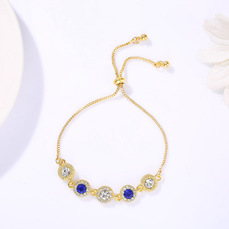Womens Star Zircon Flower Bracelet Alloy Jewelry Gift