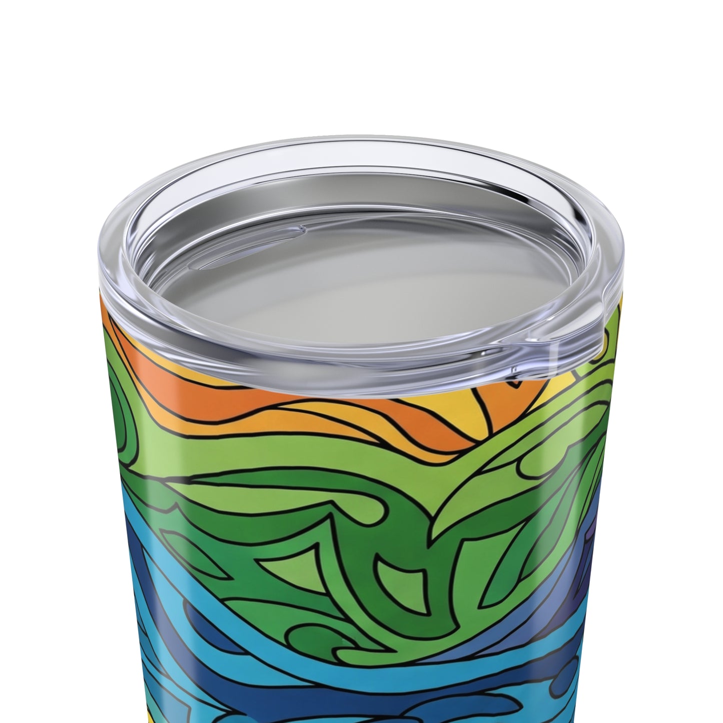 20 Oz Stainless Steel Coffee Cup With Printed Design Double Wall Vacuum Insulation Leak Proof Temperature Control
