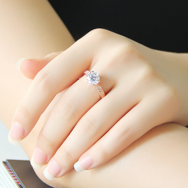 925 Sterling Silver Crystal Zircon Crown Ring For Women Sparkling Engagement Gift For Wedding Anniversary Idea