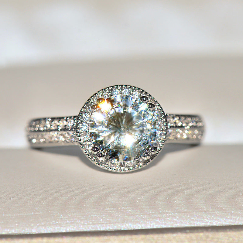 Unisex Retro Geometric Ring In S925 Sterling Silver With Zircon Full Diamond Look For Wedding Engagement Jewelry