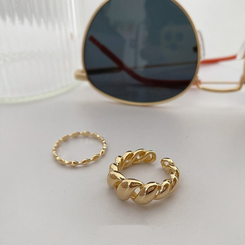 Open Index Ring S925 Silver Croissant Jewelry Korean Style