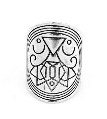 Unisex Elephant Pattern Ring Set Ancient Silver Alloy