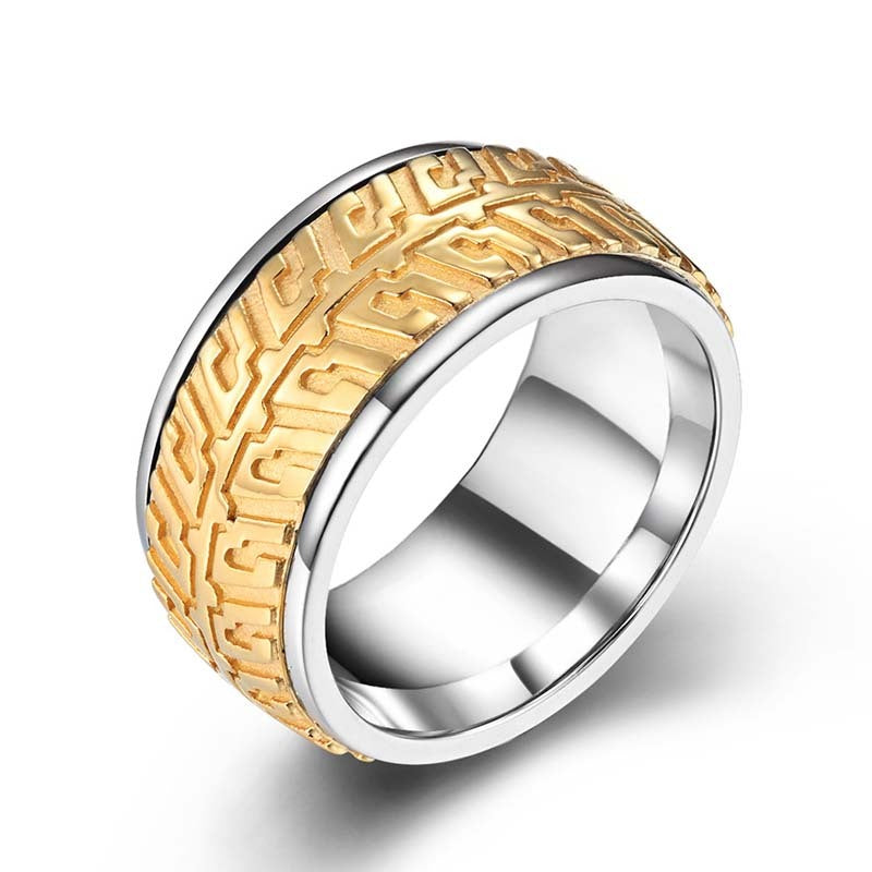 Fashion Creative Rotatable Car Tire Titanium Steel Ring