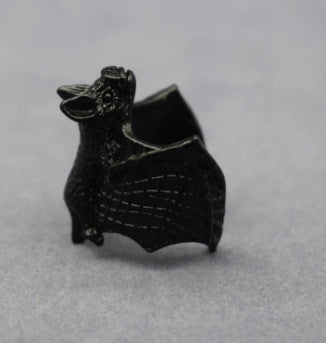 Retro Bat Ring Copper Adjustable Geometric Design Unisex Fashion Jewelry For Everyday Style With Comfortable Fit
