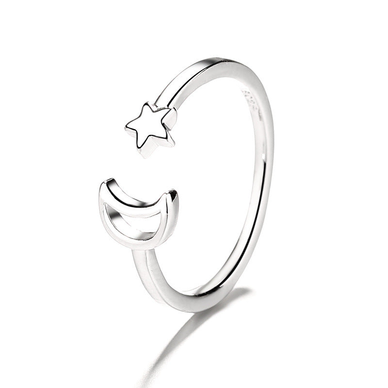 Adjustable Star Moon Ring Copper Open Ring For Festivals