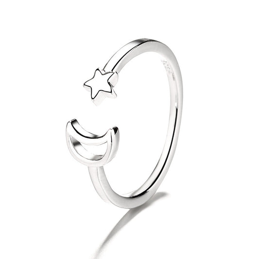 Adjustable Star Moon Ring Copper Open Ring For Festivals