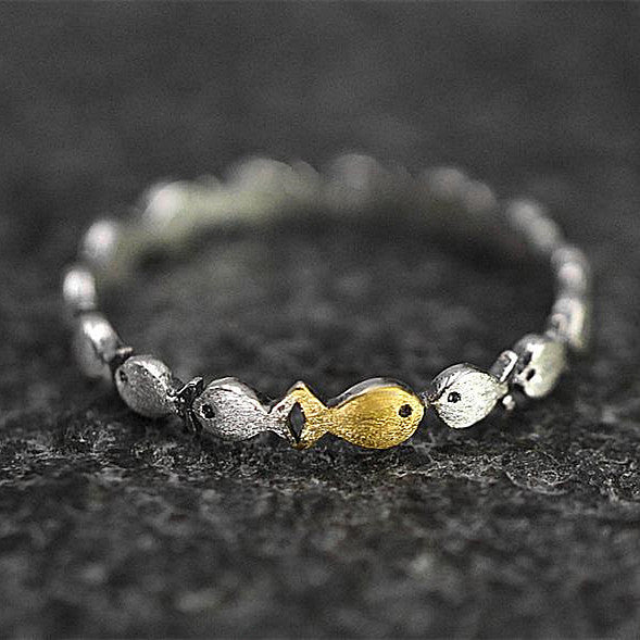 Unisex Fish Ring Zodiac Design Silver Plated Alloy Jewelry Ring For Men And Women Individually Packed Gift Idea