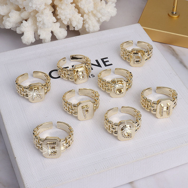 Simple Trendy Metal Chain Open Index Finger Ring Ring