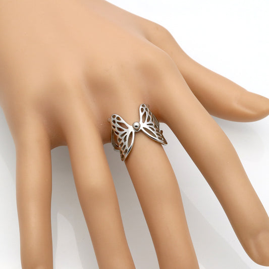 Butterfly Wings Hollow Ring 316L Stainless Steel Jewelry