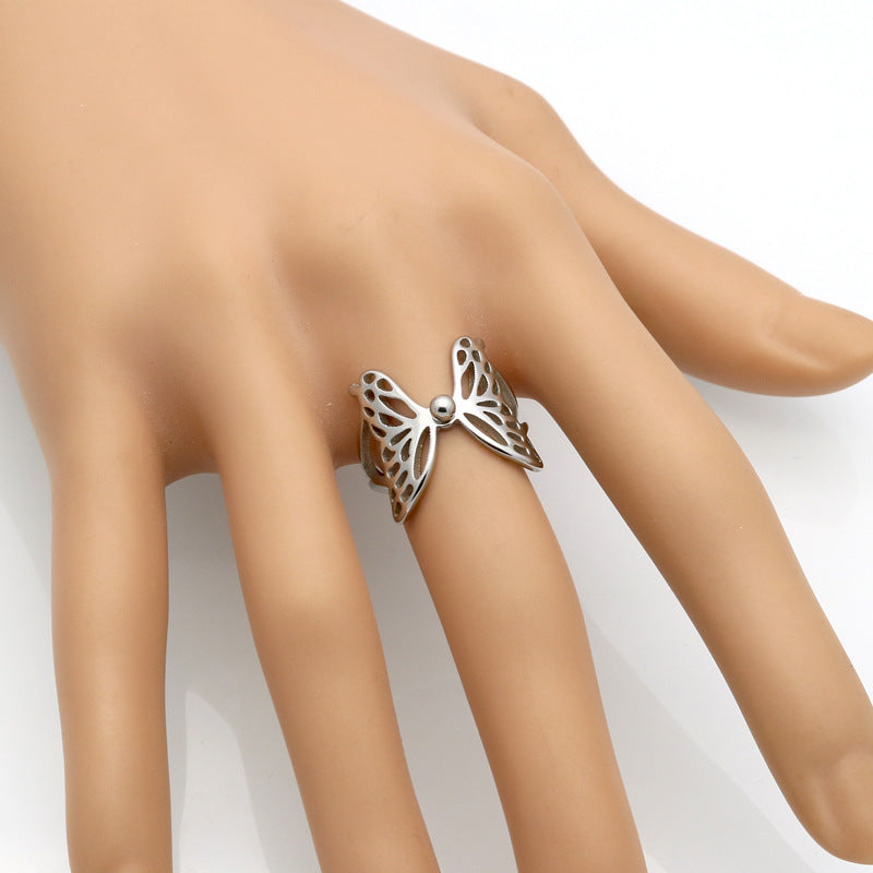 Butterfly Wings Hollow Ring 316L Stainless Steel Jewelry
