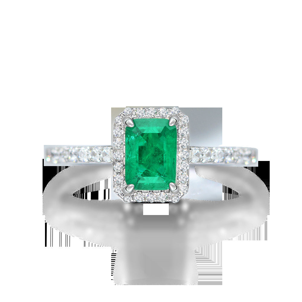 Womens Emerald Ring Copper Plated Platinum Geometric Ring European Ring American Ring Princess Cut Ring Square Ring Emerald Jewelry Fashion Ring