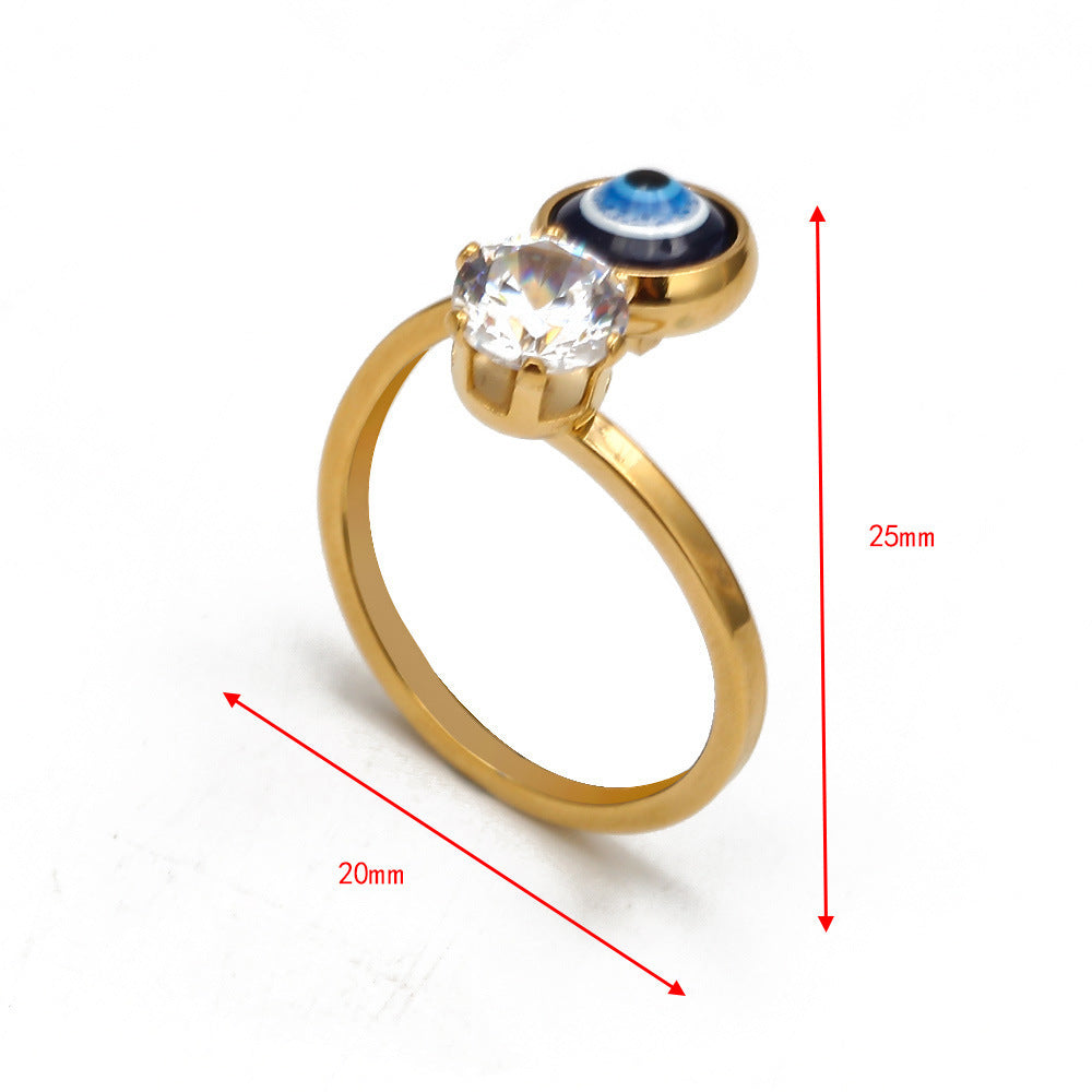 Unisex Eye Ring Open Design Adjustable Alloy Ring European American Style Fashion Jewelry For Men And Women UV