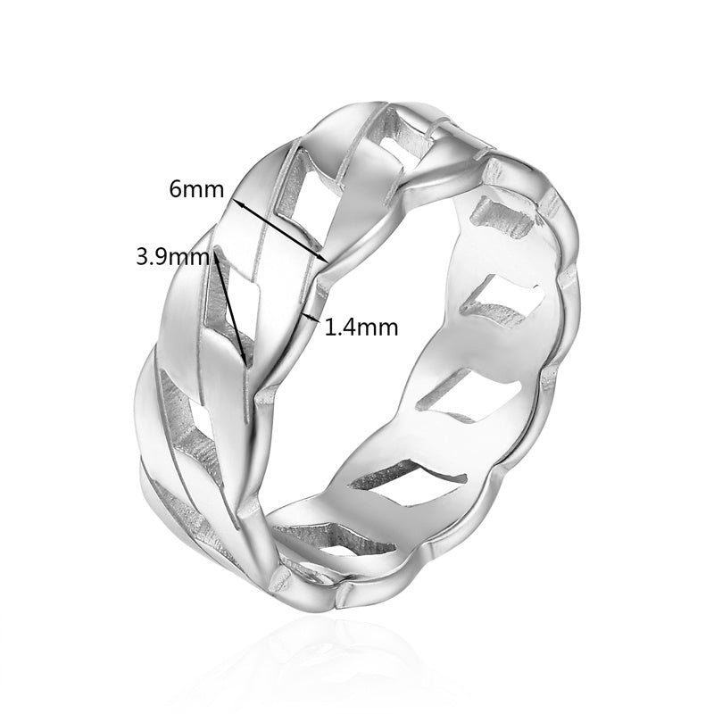 Unique Design Stainless Steel Ring For Women Three Colors
