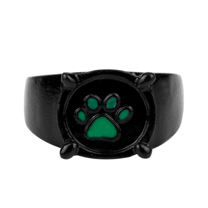 Animal Ring Cartoon Paw Print Rings For Men And Women Alloy Zodiac Ring Party Jewelry Gift Fashion Black Rings