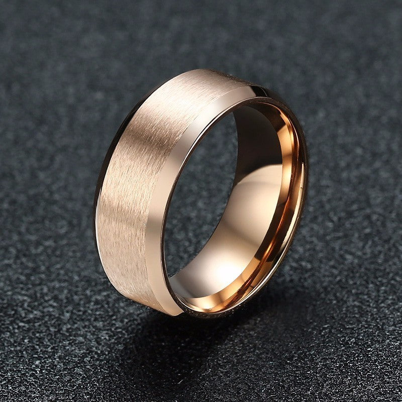 Unisex Stainless Steel Ring Geometric Band Korean Style Minimalist Design Smooth Modern Jewelry Everyday Wear