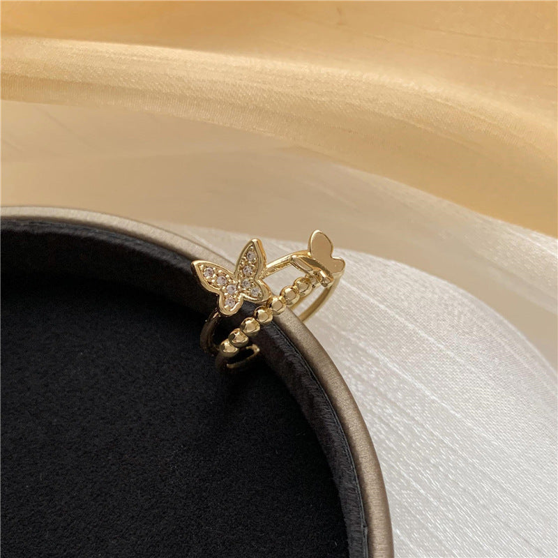 Geometric Ring For Women Golden Bow Design Electroplated Alloy Jewelry Fashion Accessories Golden Bow Accessory