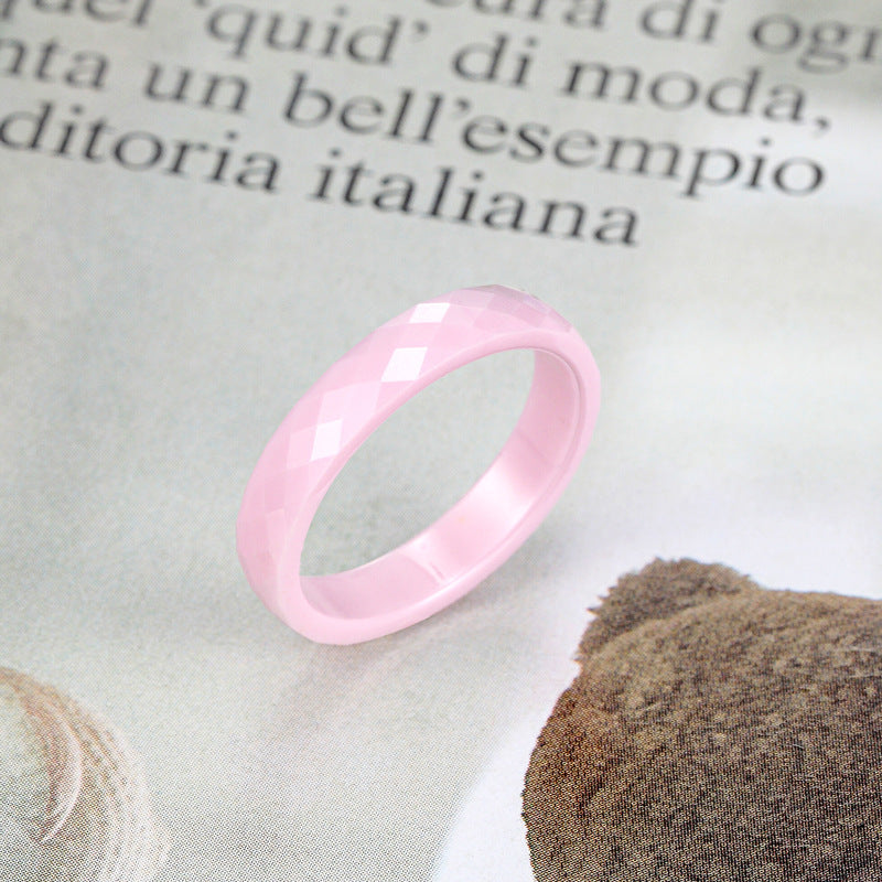 Ceramic Ring For Women Natural No Scratches No Discoloration Black Pink White Sizes 5 6 7 8 9 10 Individually Packed