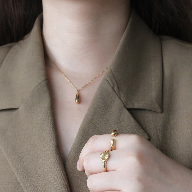 Womens Titanium Steel Index Finger Ring With Star Sun Moon Cloud Universe Pattern Japanese Korean Novelty Ring