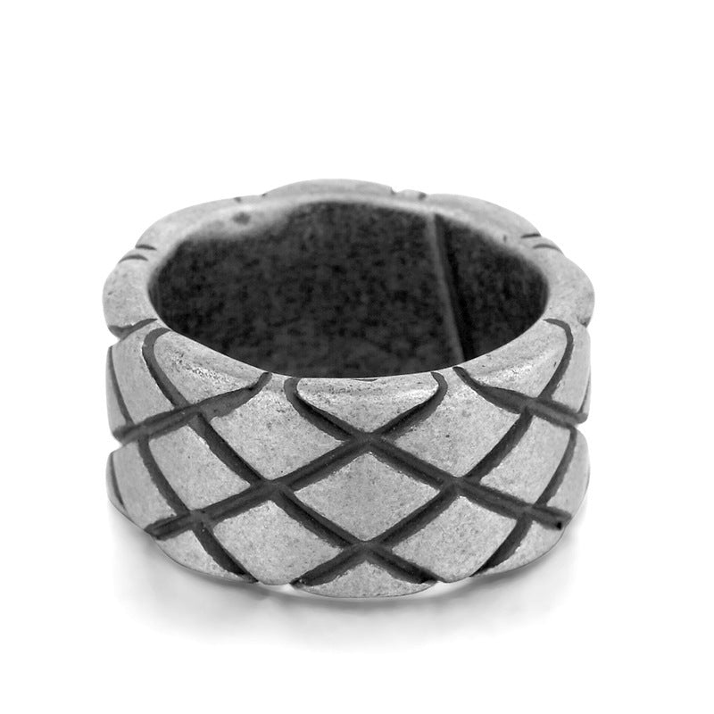Mens Alloy Viking Triangle Ring Retro Hammer Punk Geometric Polished Design Fashion Statement Everyday For Men