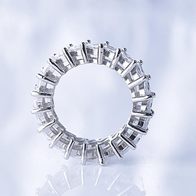 Copper Ring With Simulated Diamond Zircon Jewelry For Women Engagement Wedding Anniversary Dazzling Gift Style