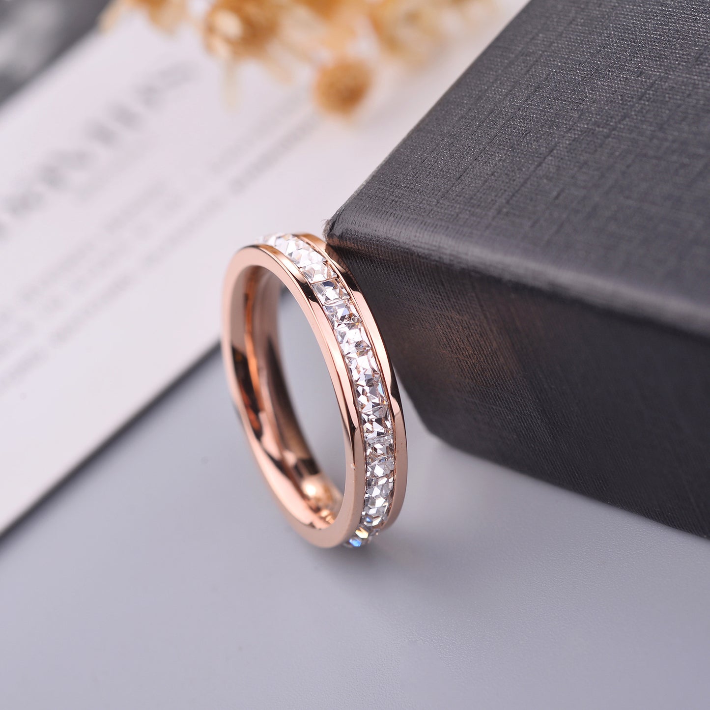 Titanium Steel Rose Gold Plated Ring For Women Bowknot Korean Style Fashion Jewelry Everyday Wear For All Timeless