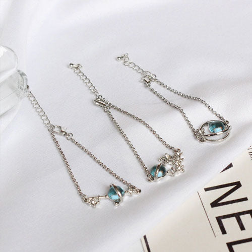 Couple Star And Planet Bracelets Set Unisex Meteor Design Alloy Jewelry Gift For Him And Her For Everyday Wear