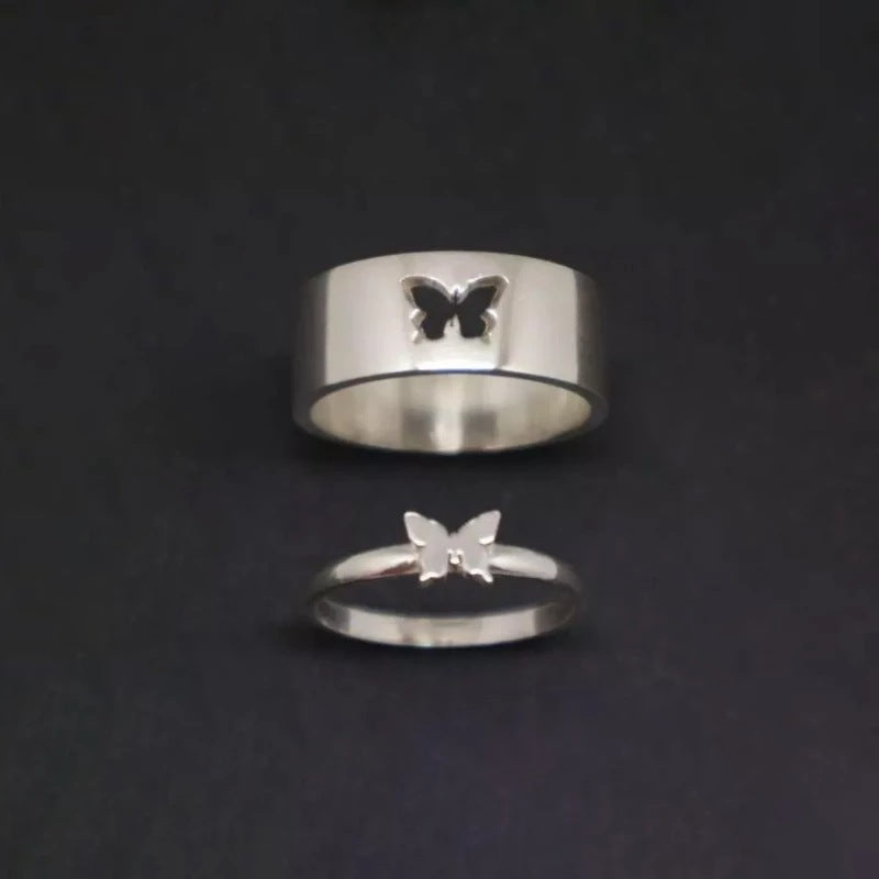 Couple Butterfly Rings Alloy Electroplated Wedding Bands Exquisite Design Gift for Weddings for Forever Gifted
