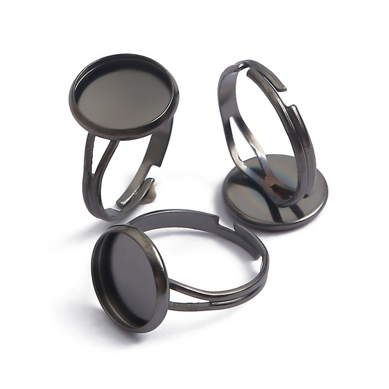Adjustable Metal Ring Base For Inlaid Rings Glass Patch Pendants Jewelry Making Electroplating For Tiny Makers