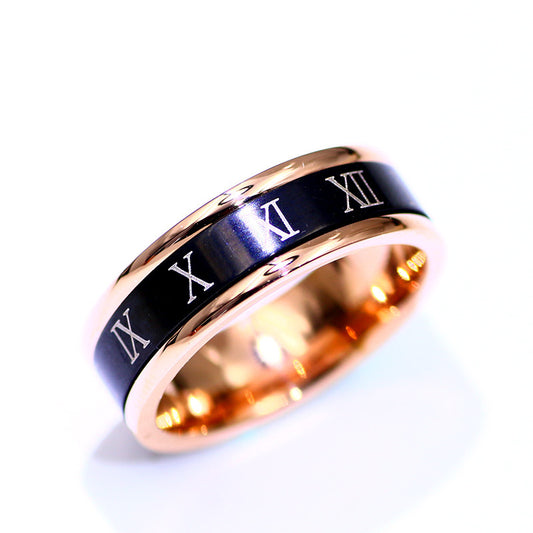 Black Roman Numeral Titanium Steel Ring For Men Women Durable Fashion Jewelry Everyday Accessory For Every Day