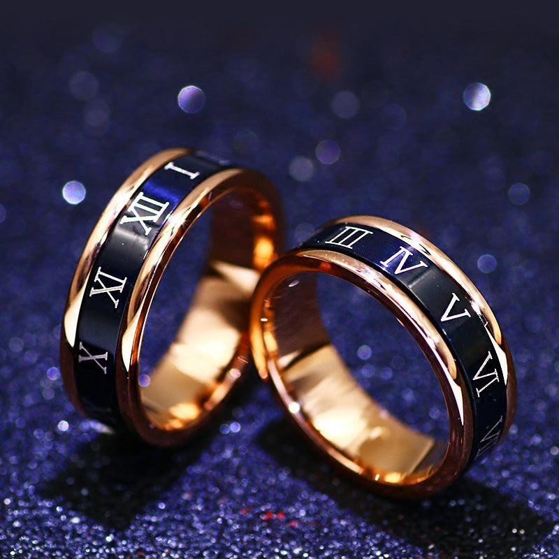 Black Roman Numeral Titanium Steel Ring For Men Women Durable Fashion Jewelry Everyday Accessory For Every Day