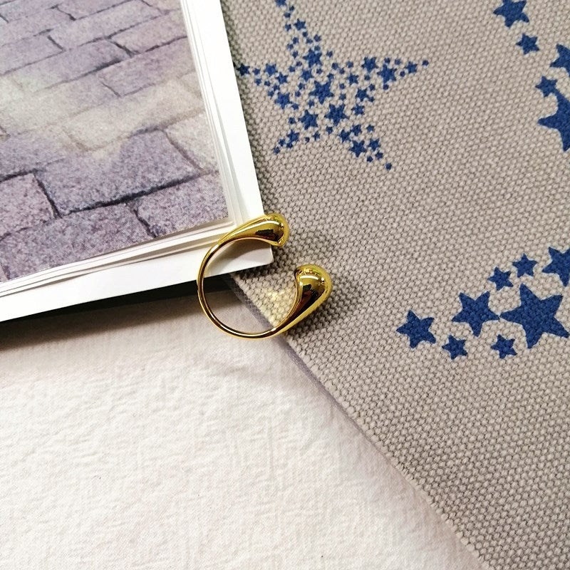 Simple European And American Metal Gold Plated Open Ring