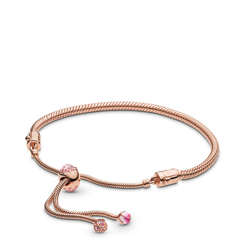 Womens Sterling Silver Magnolia Ring Korean Geometric Design With Micro Inlay Gemstones Flower Jewelry For Her