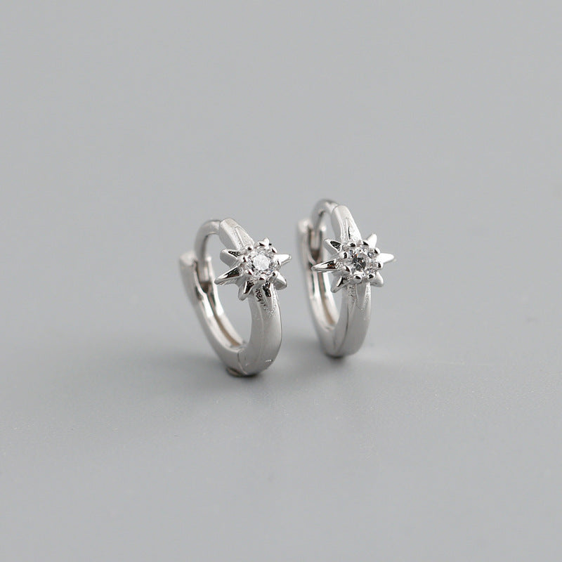 Sterling Silver Earrings Ear Buckle Star-shaped Earrings