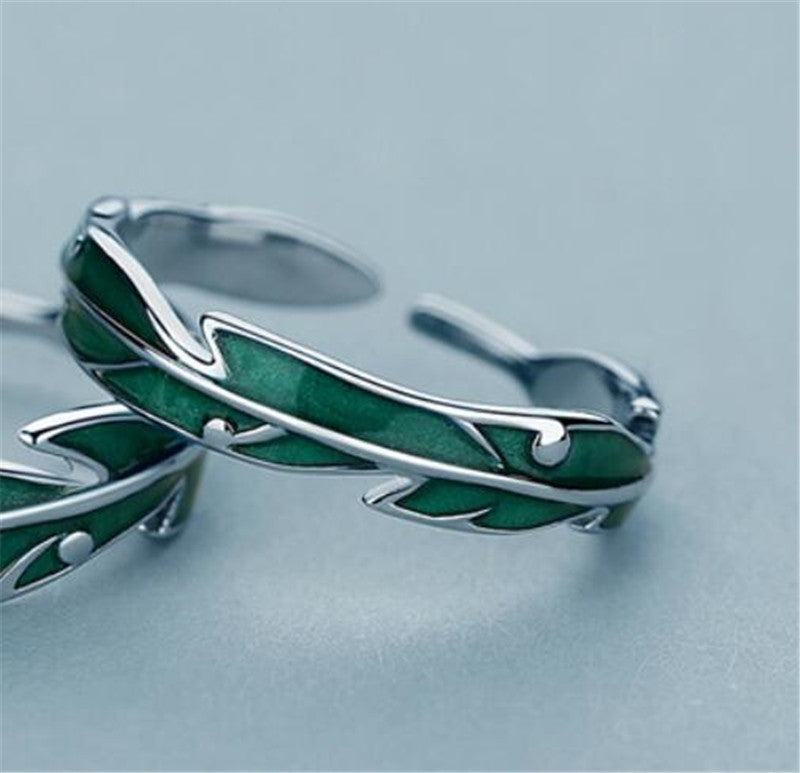 Copper Floral Couple Rings For Him And Her Epoxy Design Electroplated Matching Jewelry Set For Special Occasion