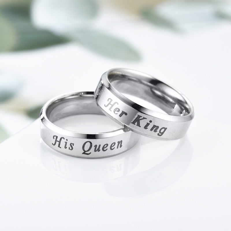 Stainless Steel Matching Couple Rings For Him And Her Durable Design For Weddings And Anniversaries For Lovers