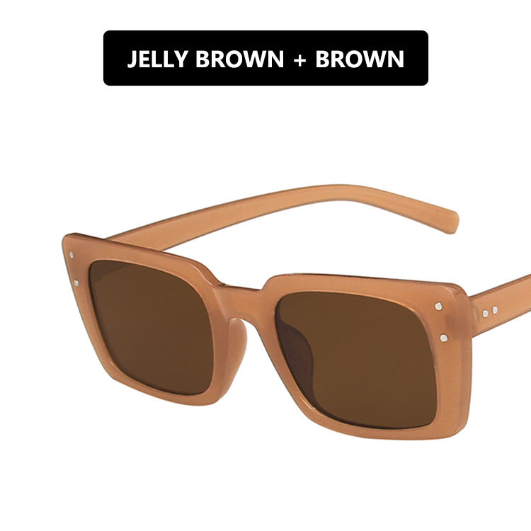 Womens Vintage Sunglasses Narrow Frame Square Design UV400 Protection Resin Lens PC Frame Glasses Ladies UV400