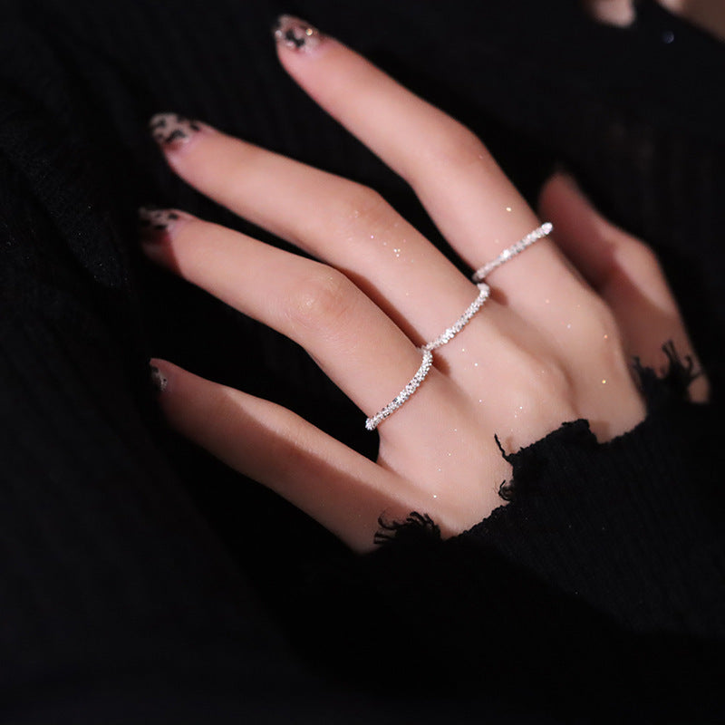 925 Sterling Silver Ring With Platinum Plated Geometric Design For Women ElegantEverydayWear Jewelry Accessory