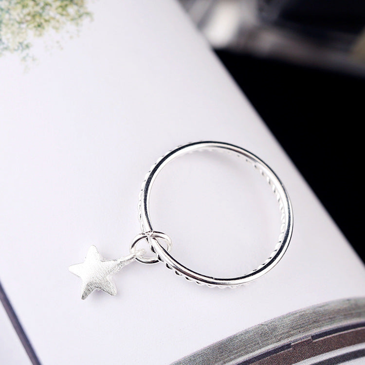 Womens 925 Sterling Silver Five Point Star Ring Multi Layer Star Tail Ring Fashionable Temperament Ring Classy