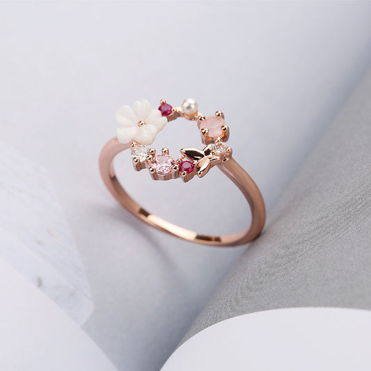 Copper Butterfly Ring Rose Gold Plated Design Jewelry