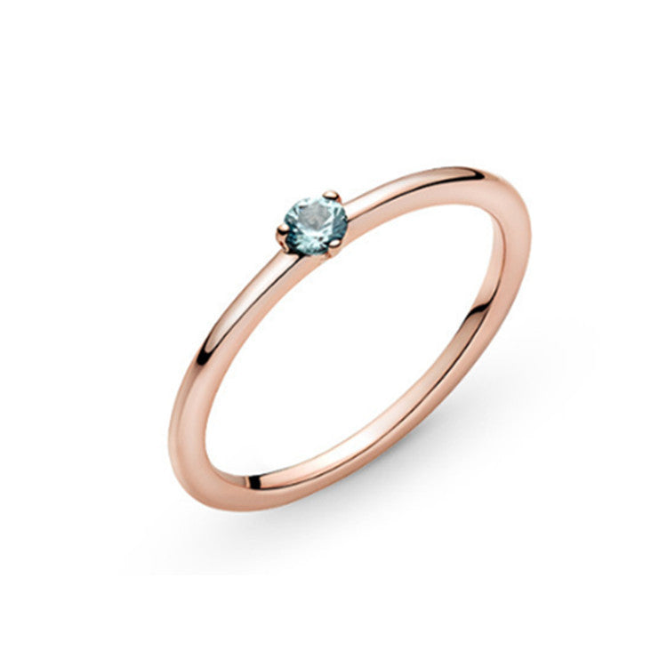 Rose Gold Heart Ring Solitaire Electroplated Alloy Gift Jubilee Series No5 No6 50cm 52cm 54cm 56cm 58cm Series