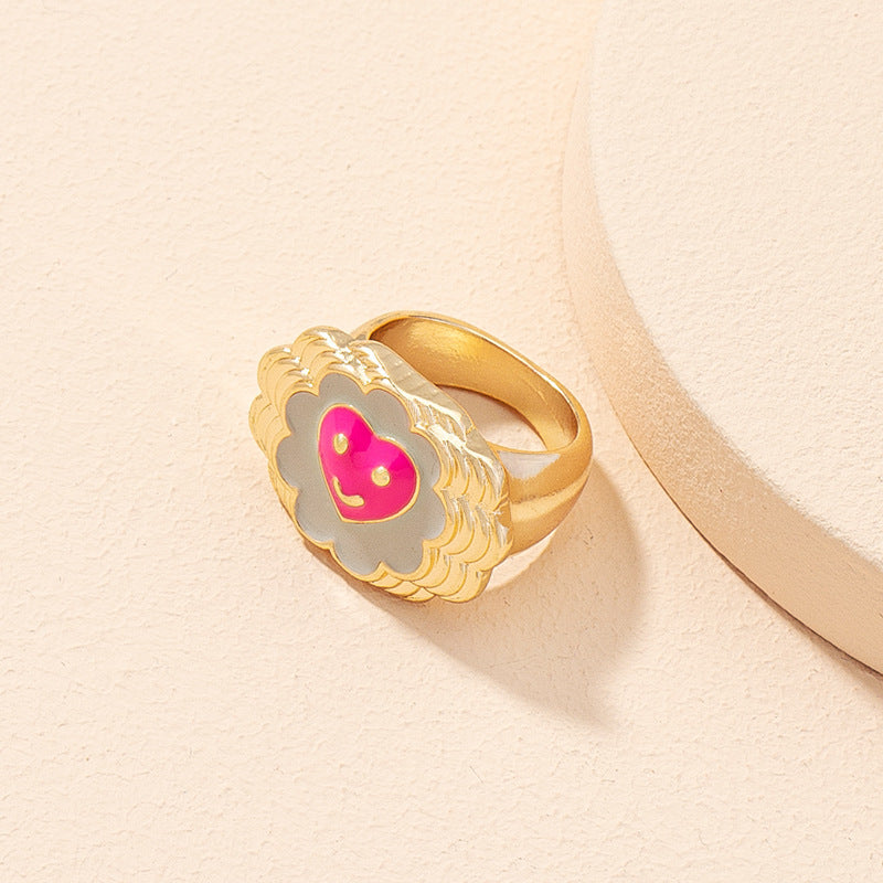 Unisex Adjustable Colorful Flower Ring Jewelry For Women And Men Individually Packed Customizable Ring Wear Daily