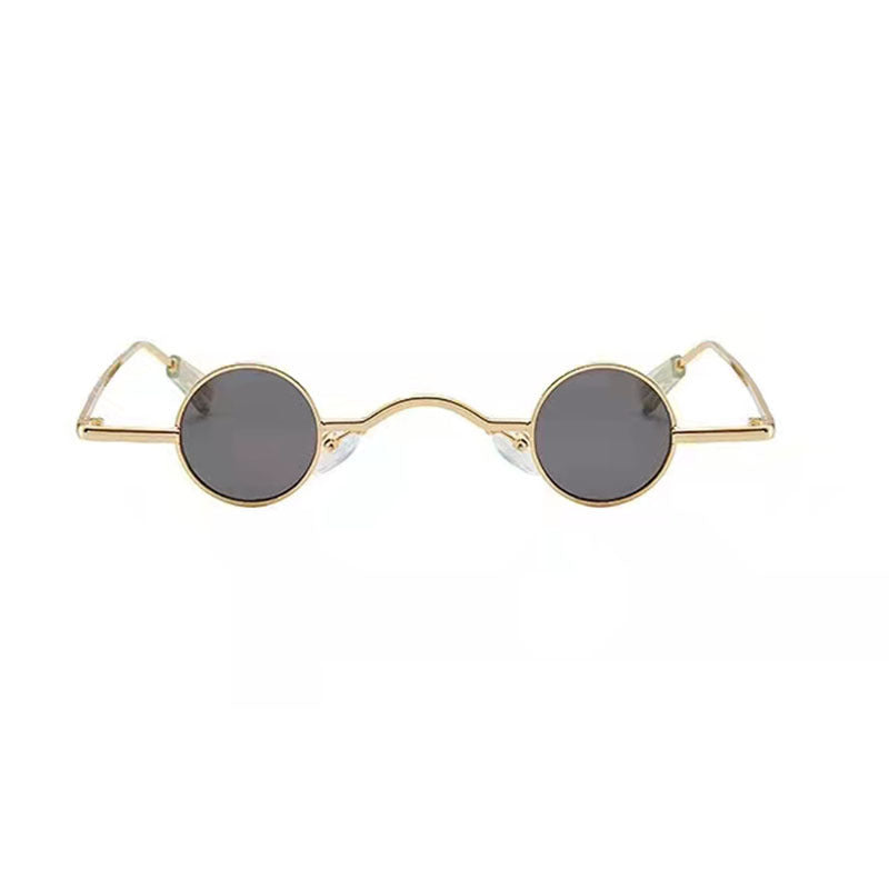 Unisex Retro Round Sunglasses Vintage Metal Frame Eyewear With PC Lenses High Visibility Lens Rate All Weather