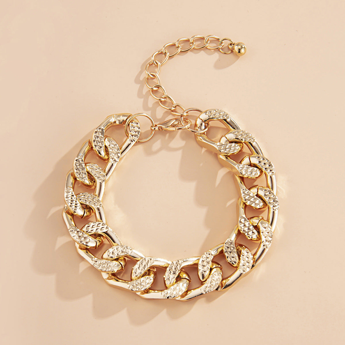 Womens Thin Bracelet Simple Design Electroplated Lightweight Hollow Chain For EverydayUse Wear Length 16cm 5cm