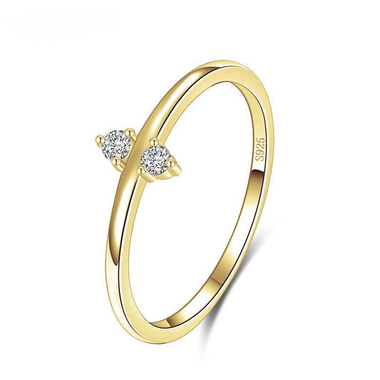 Womens Silver Ring with Zircon Inlay Geometric Design Ring Elegant Women's Jewelry Fashionable Silver Band Ring for Her Party Ring Gift for Ladies