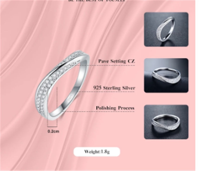 Womens Sterling Silver Ring Geometric Irregular Design Elegant Electroplated Jewelry Gem Suitable For Everyday Wear