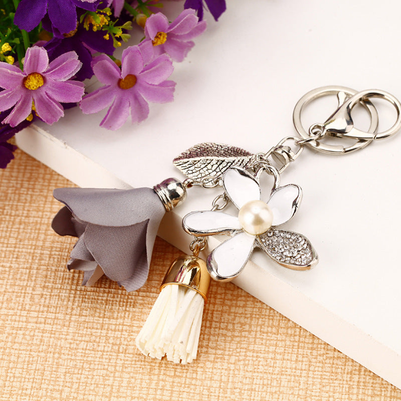 Metal Flower Keychain Pendant For Car Keys Individually Packed Accessories Unisex Metal Key Chain Stylish Bag Charm