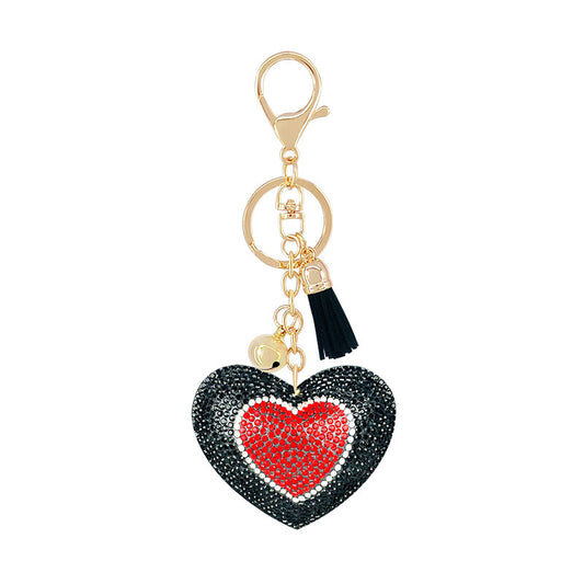 Christmas Velvet Diamond Keychain Rhinestone Ornament Gift