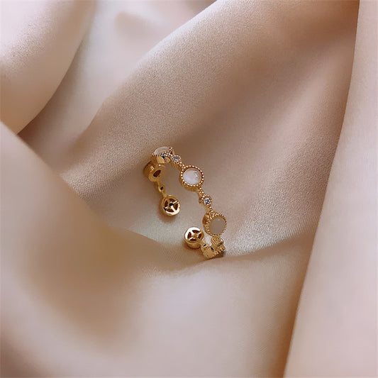 Copper Geometric Tail Ring for Index Finger Korean Jewelry