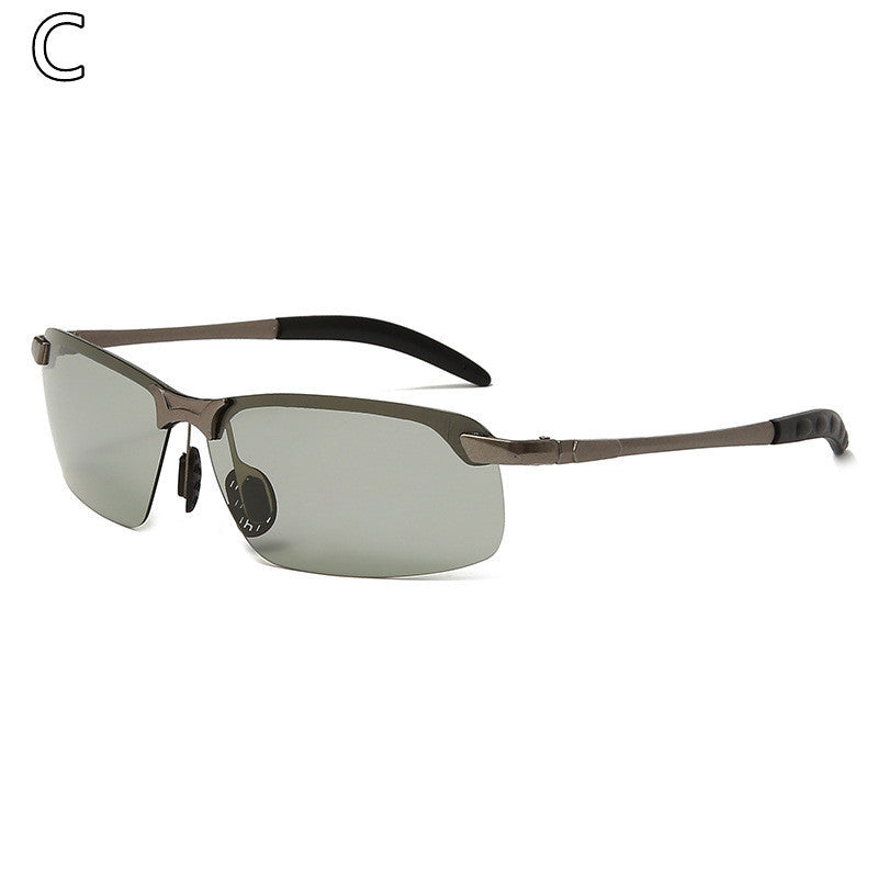 Clip On Polarized Sunglasses Metal Frame For Fishing With Color Changing TAC Lenses Visible Light Rate Outdoor