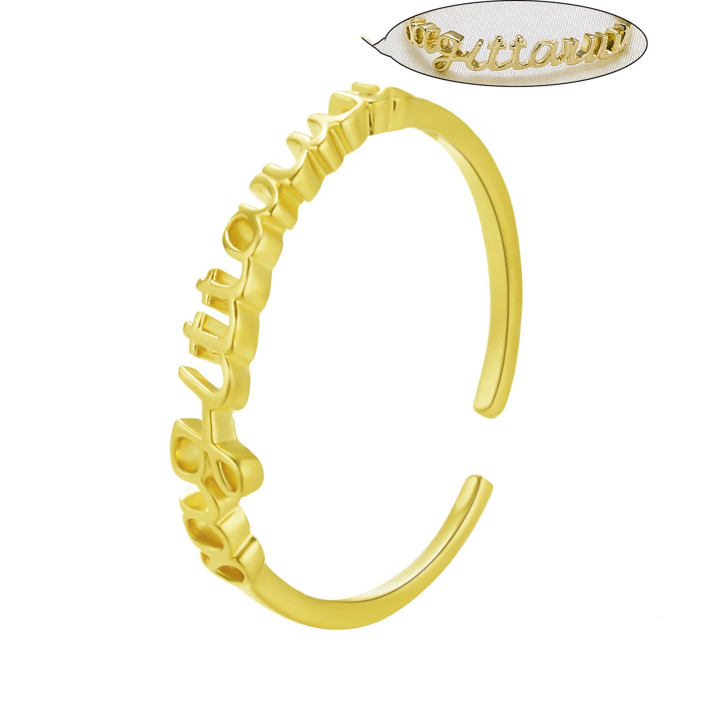 Constellation Letter Ring Adjustable Copper Jewelry European and American Style Personal Statement Ring Everyday Wear